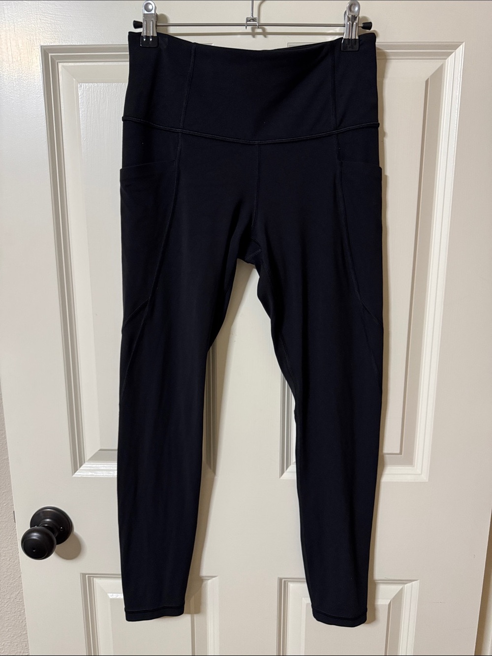Athleta Black Salutation Stash High-Waist Leggings with Side Pockets